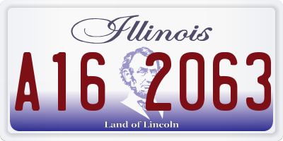 IL license plate A162063