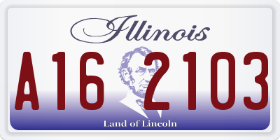 IL license plate A162103