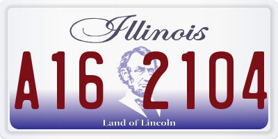 IL license plate A162104