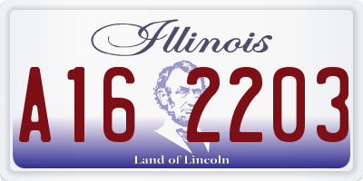 IL license plate A162203