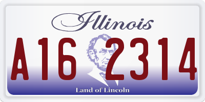 IL license plate A162314