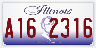 IL license plate A162316