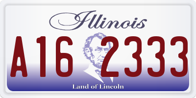 IL license plate A162333