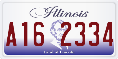 IL license plate A162334