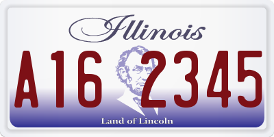 IL license plate A162345