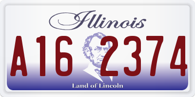 IL license plate A162374