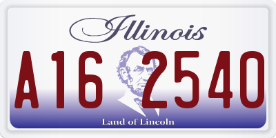 IL license plate A162540
