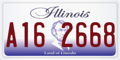 IL license plate A162668