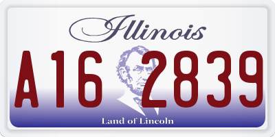 IL license plate A162839