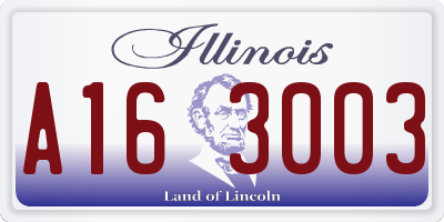 IL license plate A163003