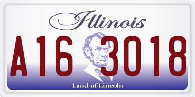 IL license plate A163018