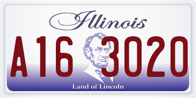 IL license plate A163020