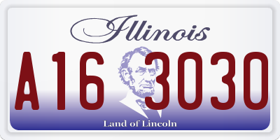IL license plate A163030