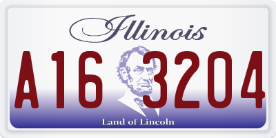 IL license plate A163204