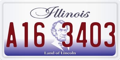 IL license plate A163403