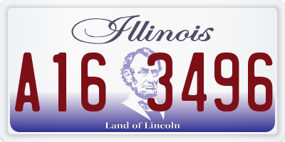 IL license plate A163496