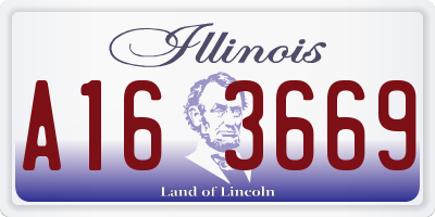 IL license plate A163669