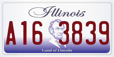 IL license plate A163839