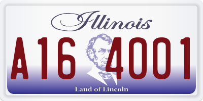 IL license plate A164001