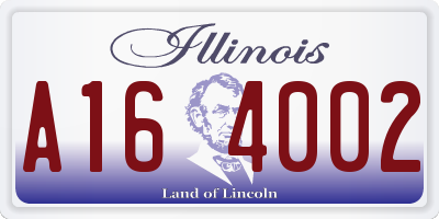 IL license plate A164002