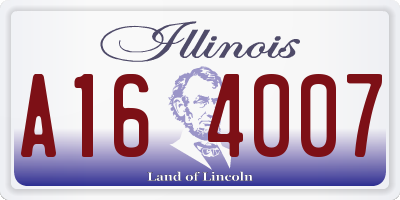 IL license plate A164007