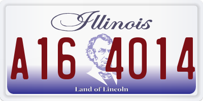 IL license plate A164014