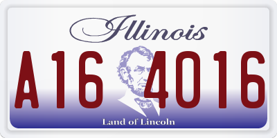 IL license plate A164016