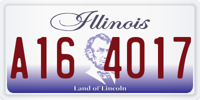 IL license plate A164017