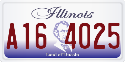 IL license plate A164025