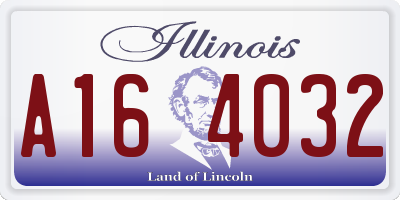 IL license plate A164032