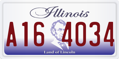 IL license plate A164034