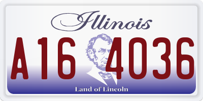 IL license plate A164036
