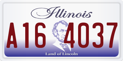 IL license plate A164037