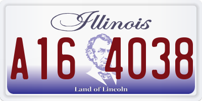 IL license plate A164038