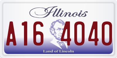 IL license plate A164040