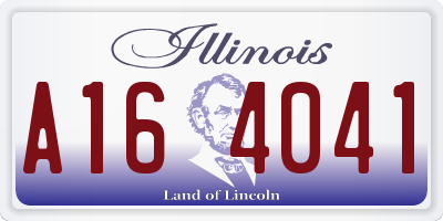 IL license plate A164041