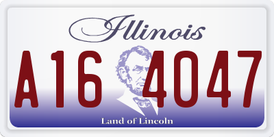 IL license plate A164047