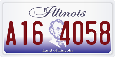 IL license plate A164058