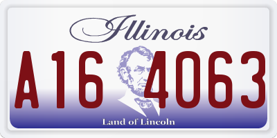 IL license plate A164063