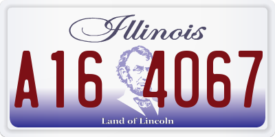 IL license plate A164067