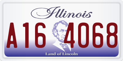 IL license plate A164068