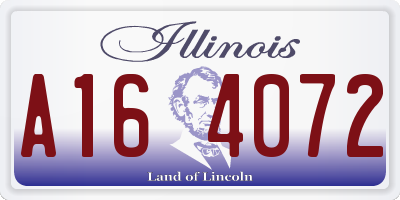 IL license plate A164072