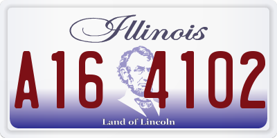 IL license plate A164102