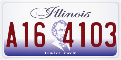IL license plate A164103