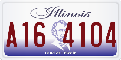 IL license plate A164104
