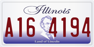 IL license plate A164194