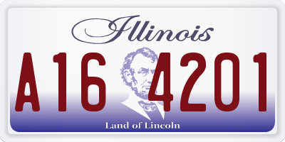 IL license plate A164201