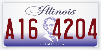 IL license plate A164204