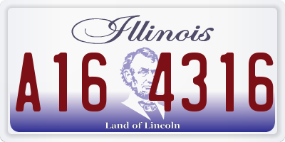 IL license plate A164316