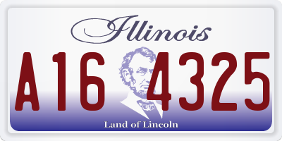 IL license plate A164325